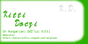 kitti doczi business card